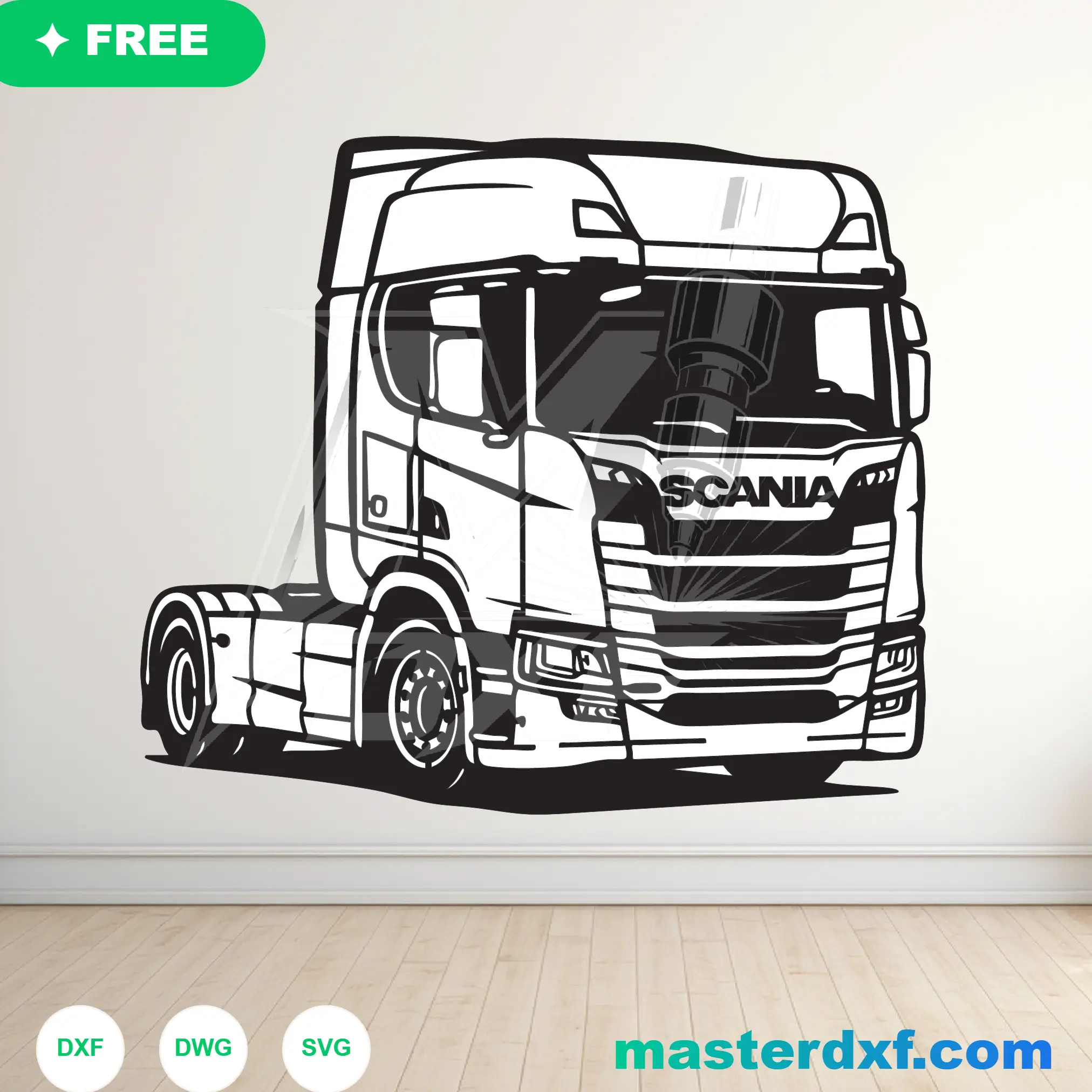 Scania Truck Laser Cut Wall Art DXF DXF File